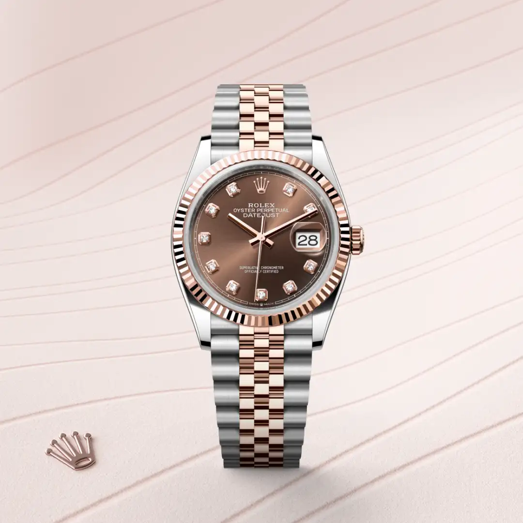 Rolex Datejust 36 en Rolesor Everose – combinaison d’acier Oystersteel et d’or Everose M126231-0053 chez Bijouterie Mornier