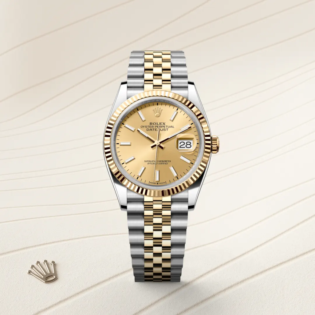 Rolex Datejust 36 en Rolesor jaune – combinaison d’acier Oystersteel et d’or jaune M126233-0015 chez Frayssinet Joaillier