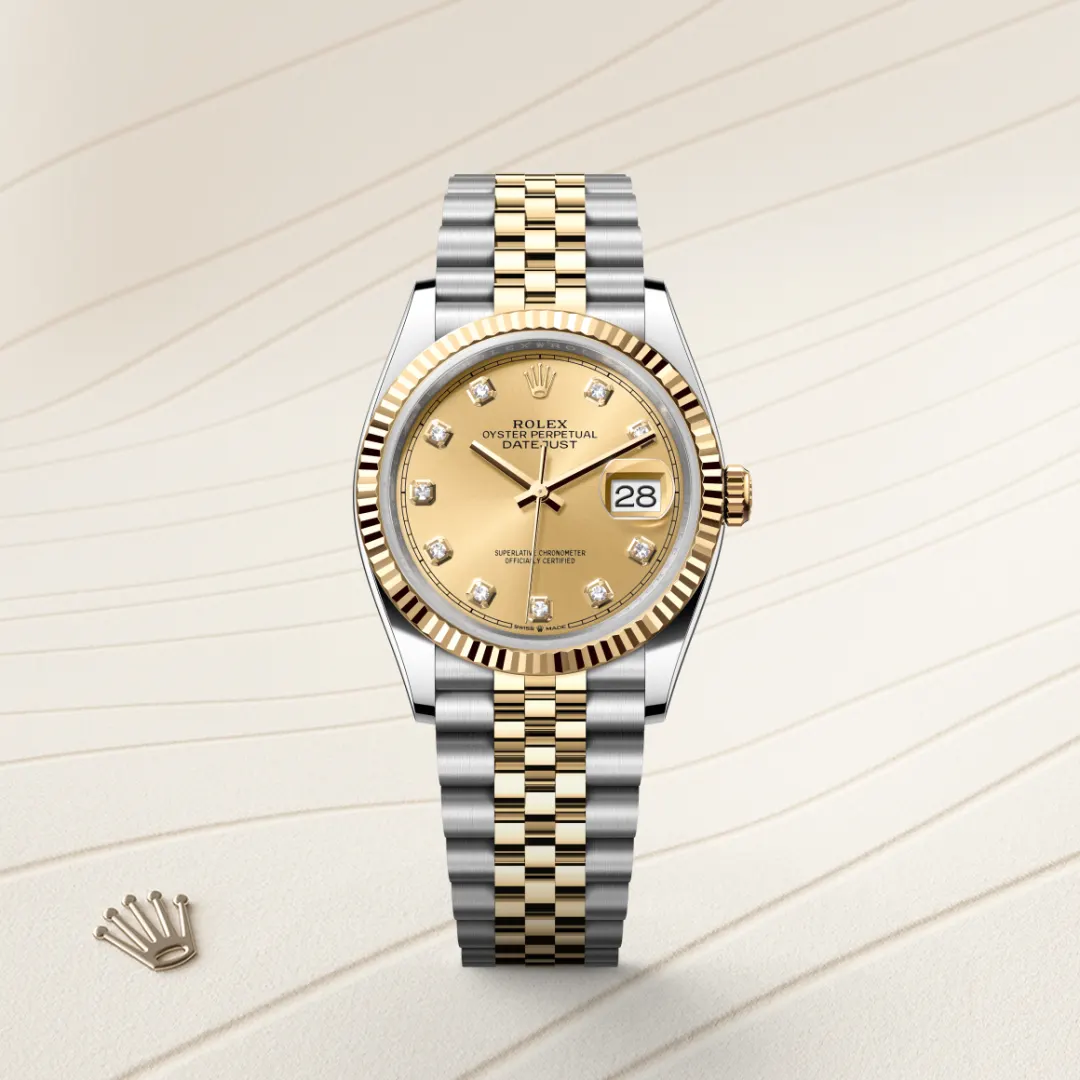 Rolex Datejust 36 en Rolesor jaune – combinaison d’acier Oystersteel et d’or jaune M126233-0017 chez Raynal