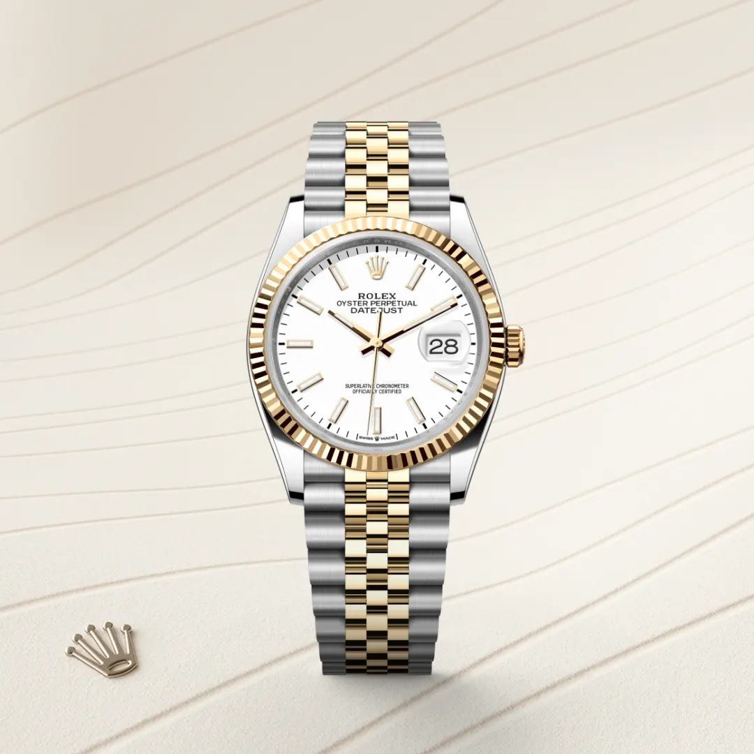 Rolex Datejust 36 en Rolesor jaune – combinaison d’acier Oystersteel et d’or jaune M126233-0019 chez Bijouterie Mornier