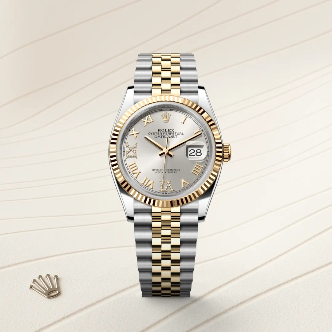Rolex Datejust 36 en Rolesor jaune – combinaison d’acier Oystersteel et d’or jaune M126233-0031 chez Hardy
