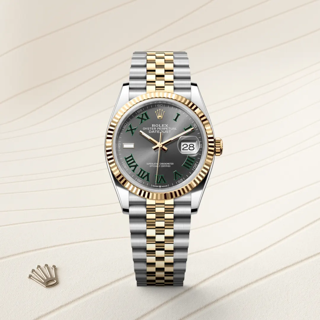 Rolex Datejust 36 en Rolesor jaune – combinaison d’acier Oystersteel et d’or jaune M126233-0035 chez Hardy