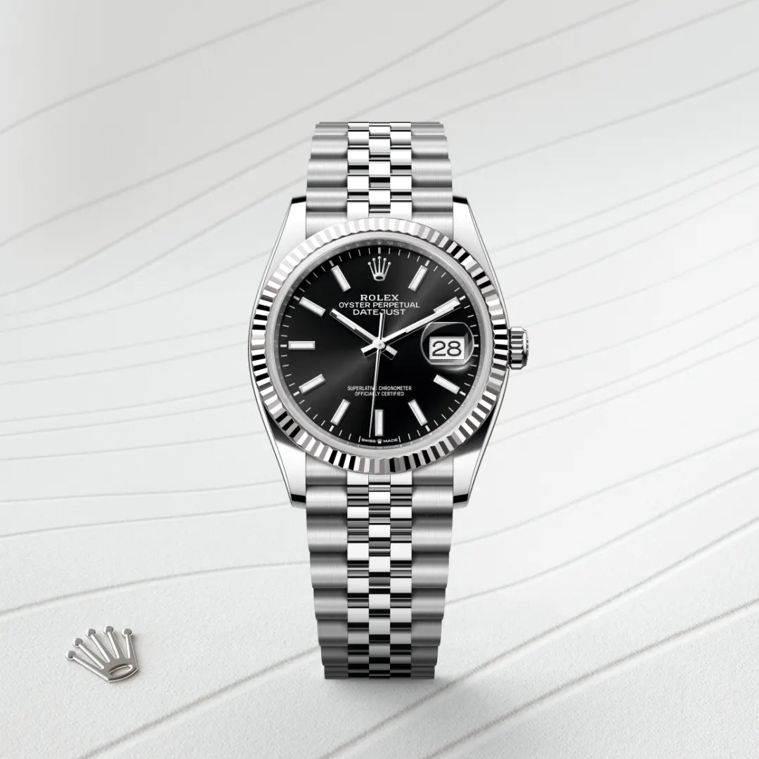 Rolex Datejust 36 en Rolesor gris – combinaison d’acier Oystersteel et d’or gris M126234-0015 chez Bijouterie Mornier