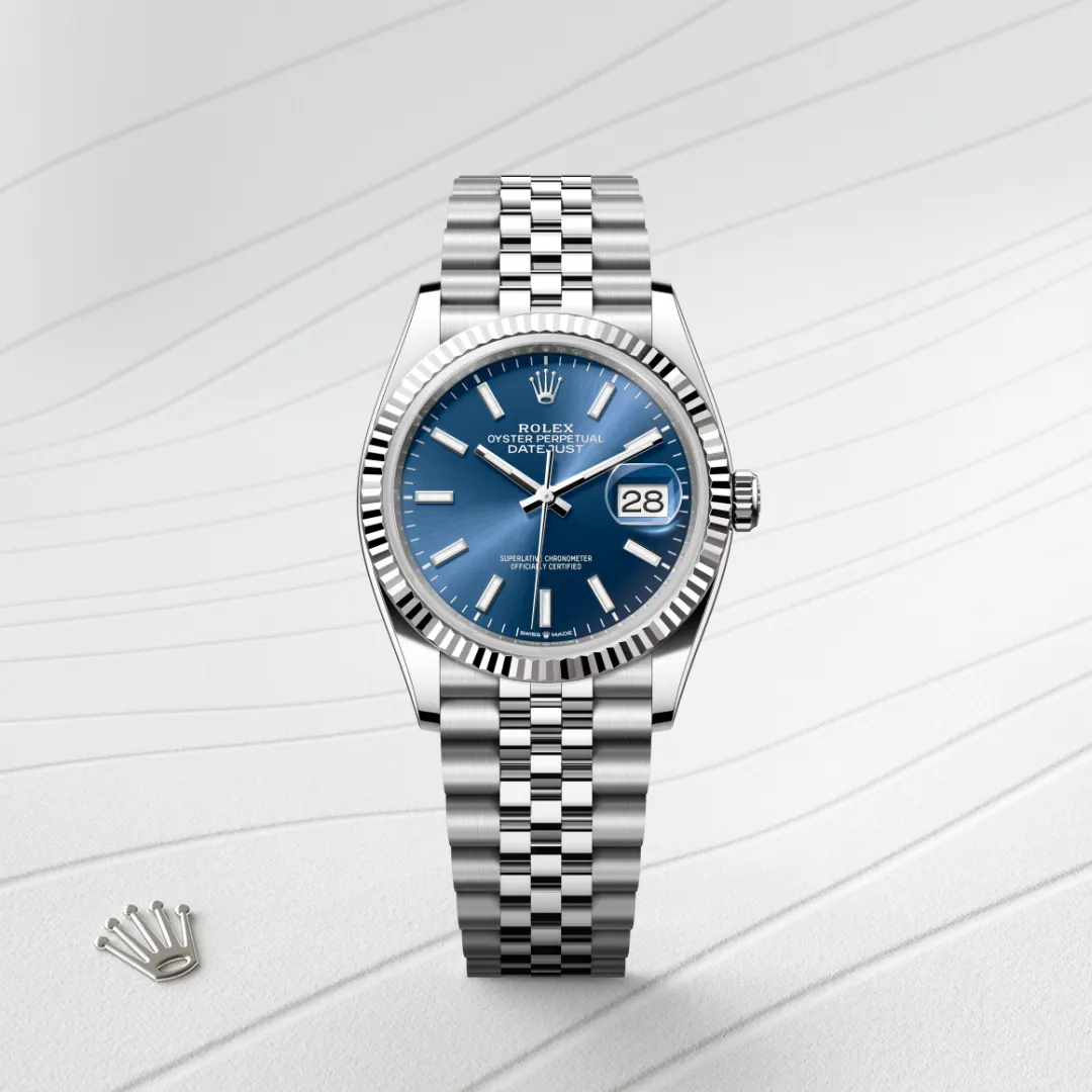 Rolex Datejust 36 en Rolesor gris – combinaison d’acier Oystersteel et d’or gris M126234-0017 chez Hardy