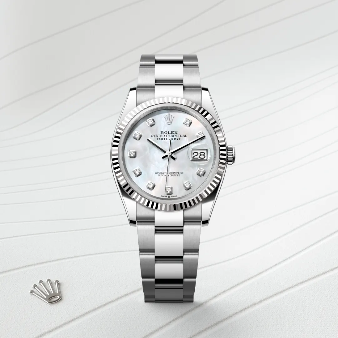 Rolex Datejust 36 en Rolesor gris – combinaison d’acier Oystersteel et d’or gris M126234-0020 chez Maison Prieur