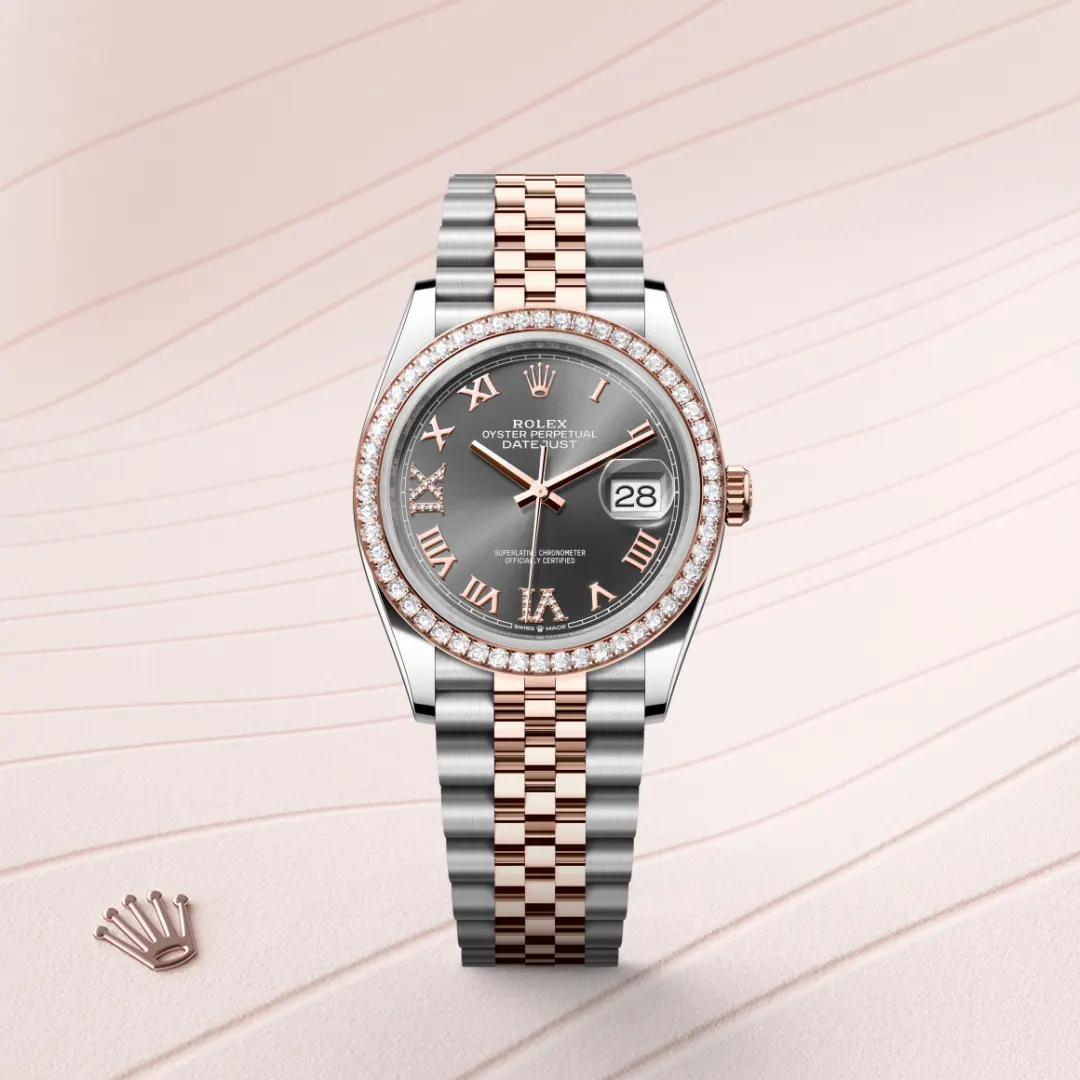 Rolex Datejust 36 en Rolesor Everose – combinaison d’acier Oystersteel et d’or Everose M126281RBR-0011 chez Raynal