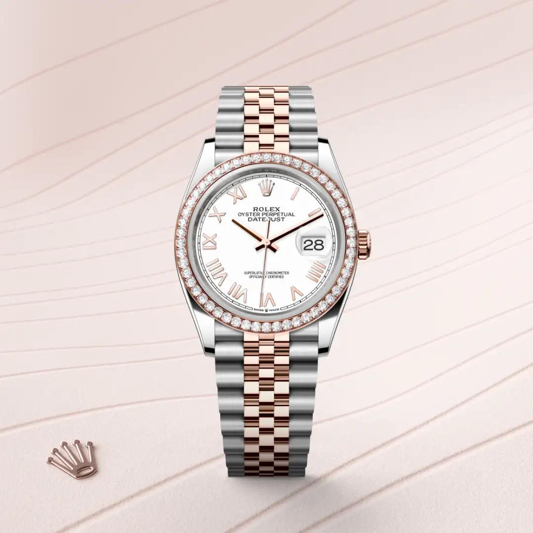 Rolex Datejust 36 en Rolesor Everose – combinaison d’acier Oystersteel et d’or Everose M126281RBR-0033 chez Boutique Rolex Genève