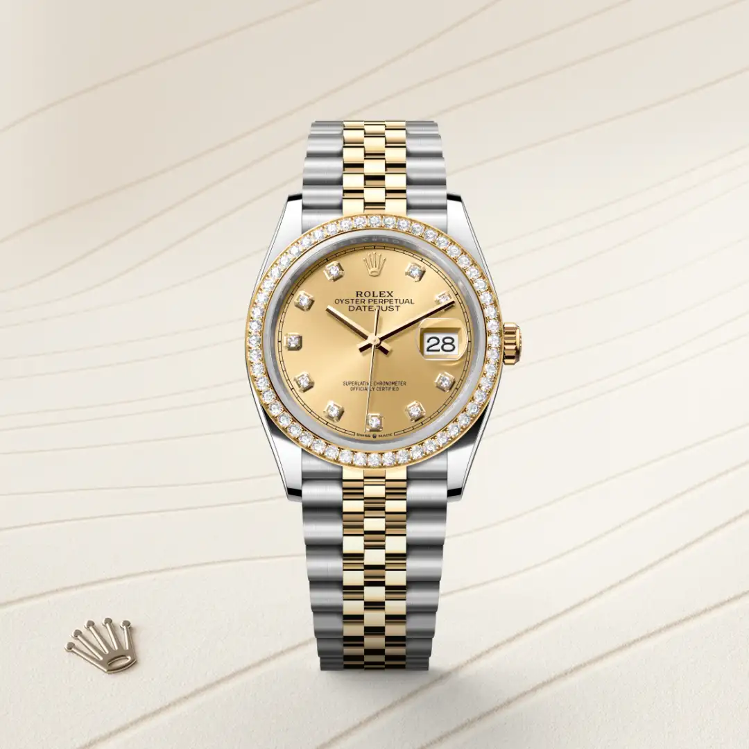 Rolex Datejust 36 in Yellow Rolesor - combination of Oystersteel and yellow gold M126283RBR-0003 at Shemer Jewellers