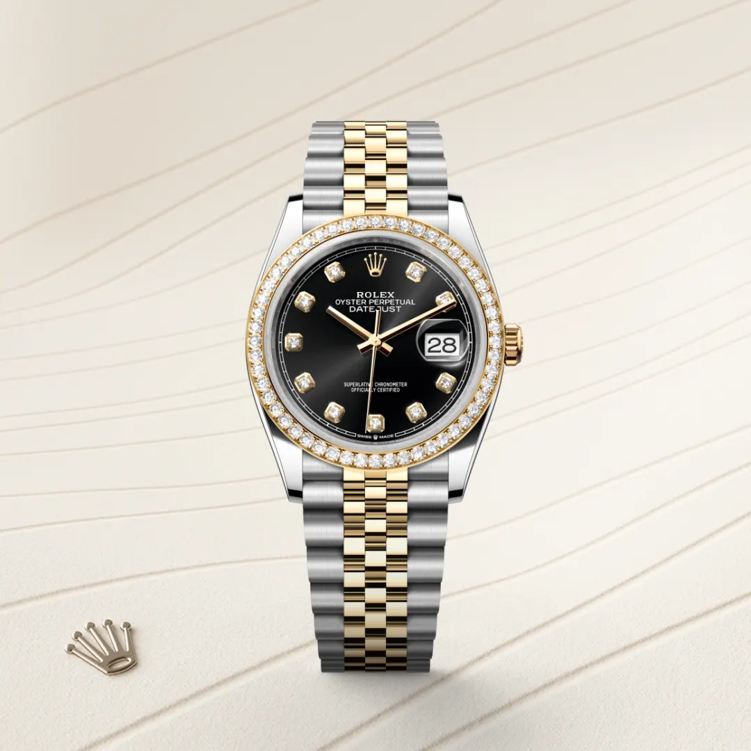 Rolex Datejust 36 en Rolesor jaune – combinaison d’acier Oystersteel et d’or jaune M126283RBR-0007 chez Bijouterie Mornier