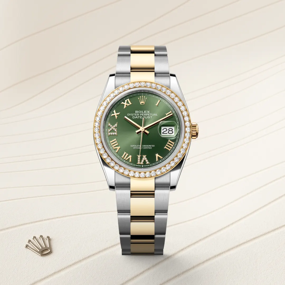 Rolex Datejust 36 en Rolesor jaune – combinaison d’acier Oystersteel et d’or jaune M126283RBR-0012 chez Veron Roques