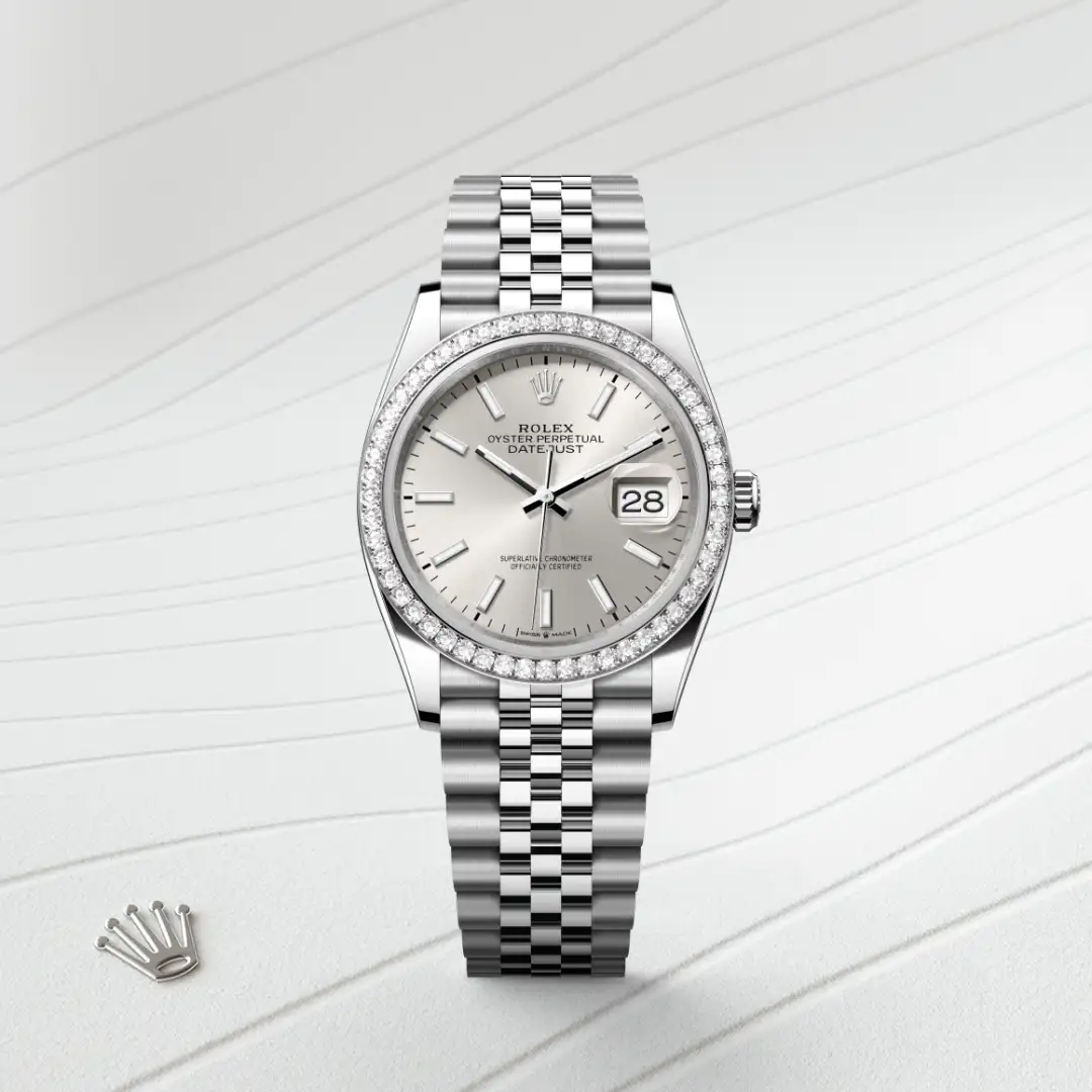 Rolex Datejust 36 in White Rolesor - combination of Oystersteel and white gold M126284RBR-0005 at Van Deijl