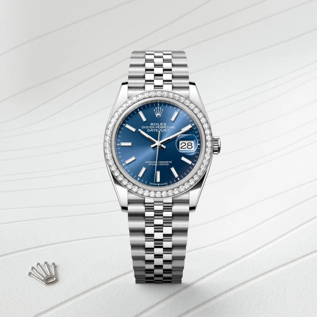 Rolex Datejust 36 in White Rolesor - combination of Oystersteel and white gold M126284RBR-0009 at DOUX Joaillier