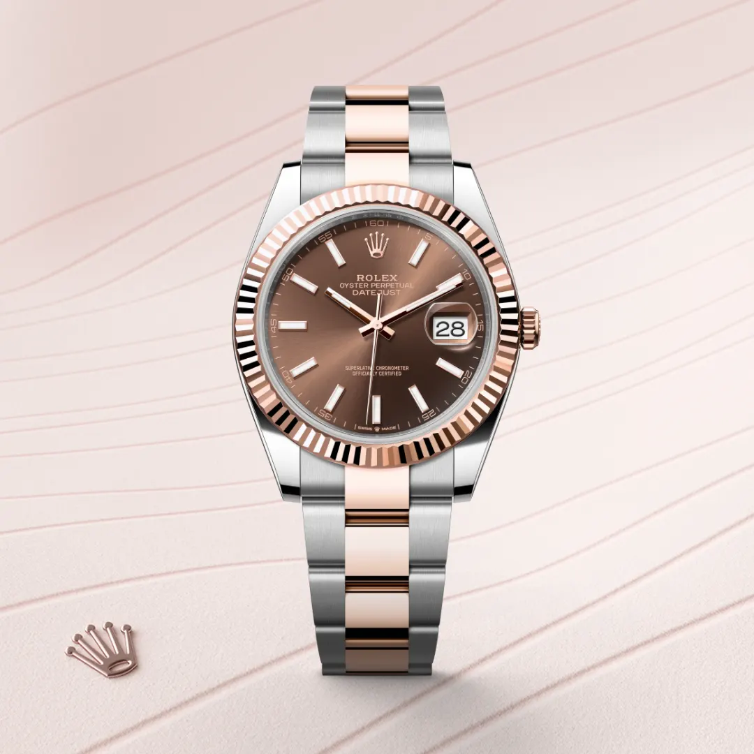 Rolex Datejust 41 en Rolesor Everose – combinaison d’acier Oystersteel et d’or Everose M126331-0001 chez Veron Roques