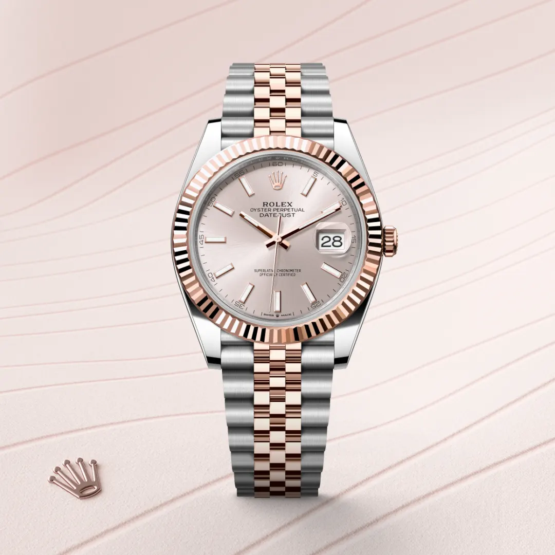Rolex Datejust 41 en Rolesor Everose – combinaison d’acier Oystersteel et d’or Everose M126331-0010 chez Hardy