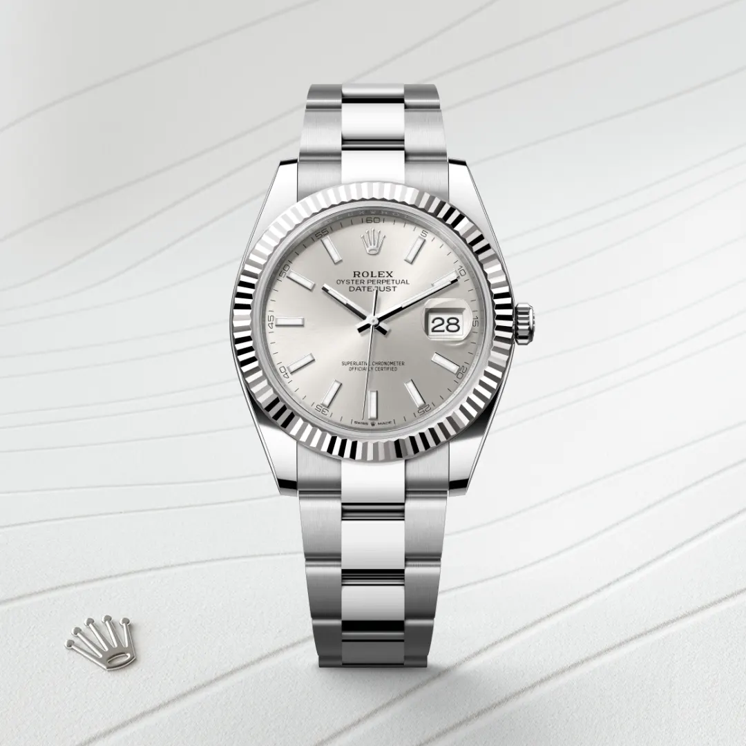Rolex Datejust 41 en Rolesor gris – combinaison d’acier Oystersteel et d’or gris M126334-0003 chez Maison Prieur