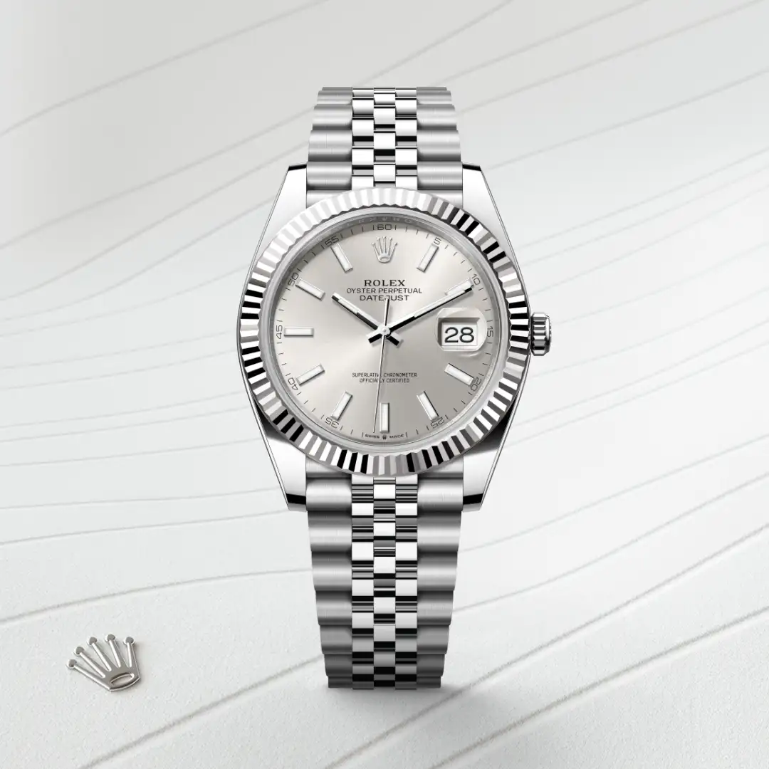 Rolex Datejust 41 in White Rolesor - combination of Oystersteel and white gold M126334-0004 at Boutique Rolex Genève