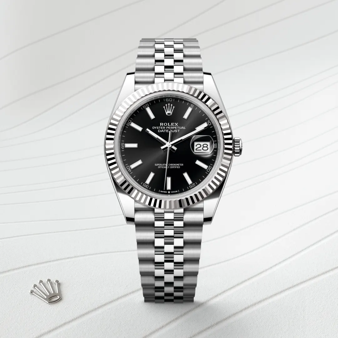 Rolex Datejust 41 en Rolesor gris – combinaison d’acier Oystersteel et d’or gris M126334-0018 chez Ferret