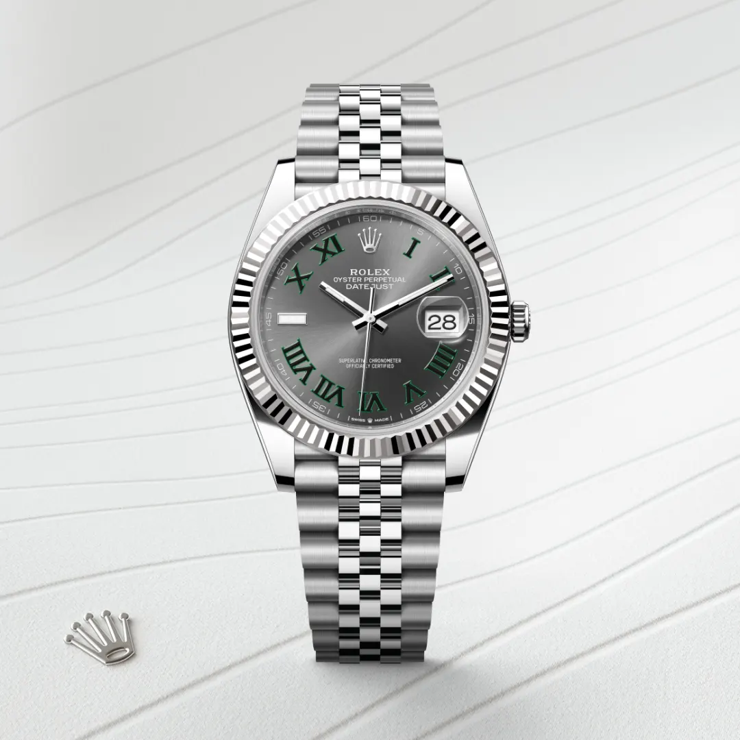 Rolex Datejust 41 en Rolesor gris – combinaison d’acier Oystersteel et d’or gris M126334-0022 chez Hardy