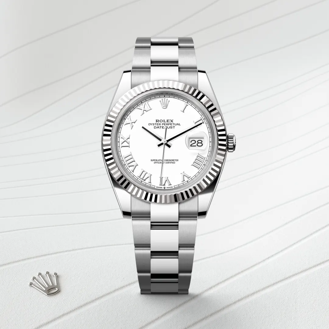 Rolex Datejust 41 en Rolesor gris – combinaison d’acier Oystersteel et d’or gris M126334-0023 chez Ferret