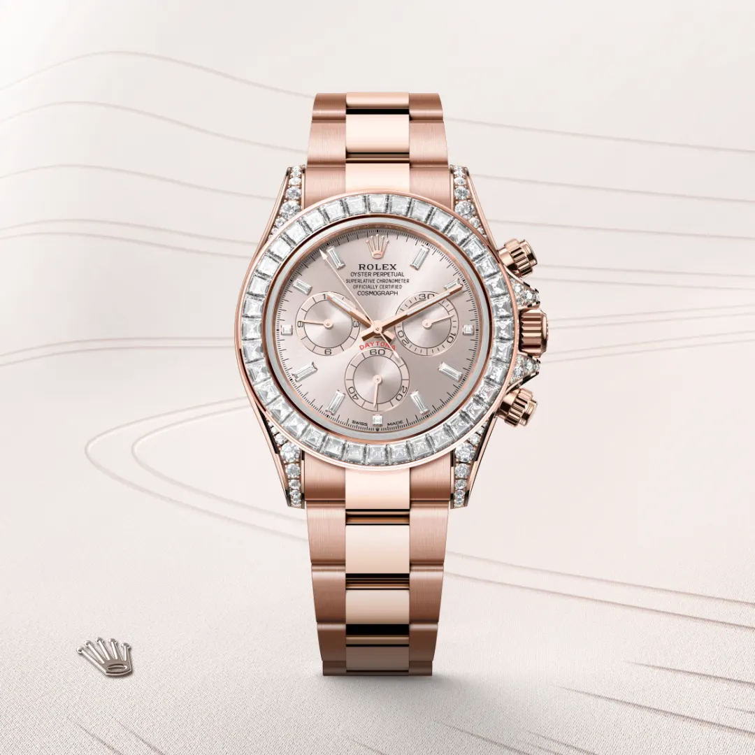 Rolex Cosmograph Daytona en Or Everose 18 ct et cornes serties de diamants M126595TBR-0001 chez Raynal
