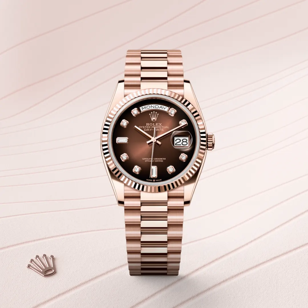 Rolex Day-Date 36 en Or Everose 18 ct M128235-0037 chez Bijouterie Mornier