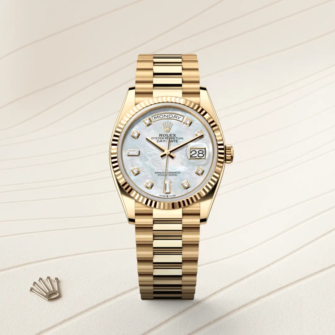 Rolex Day-Date 36 in 18 ct yellow gold M128238-0011 at Lassaussois