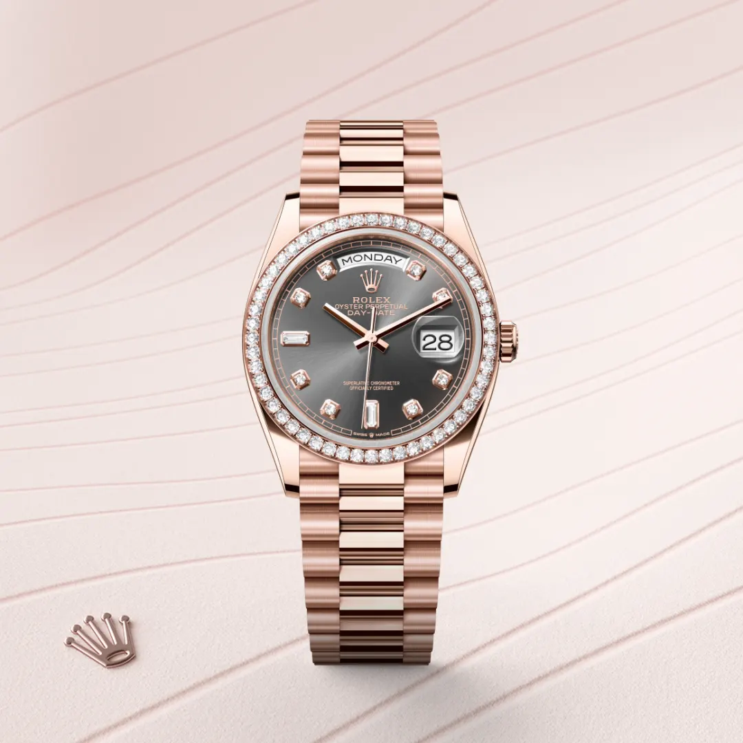Rolex Day-Date 36 en Or Everose 18 ct M128345RBR-0052 chez Dubail