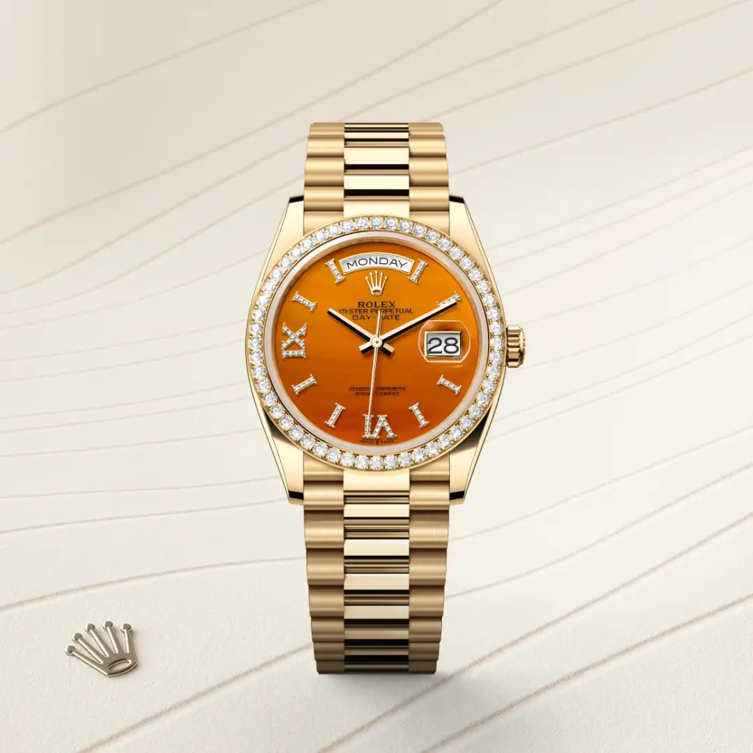 Rolex Day-Date 36 in 18 ct yellow gold M128348RBR-0049 at Boutique Rolex Genève