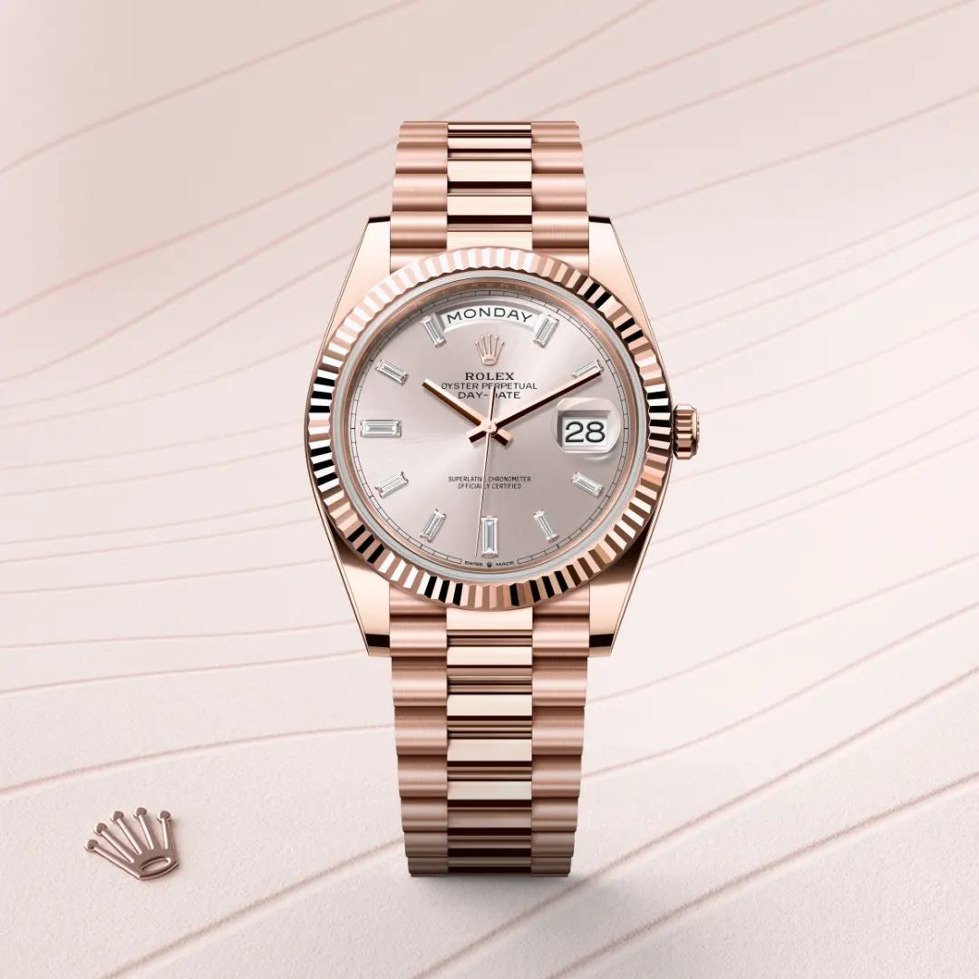 Rolex Day-Date 40 in 18 ct Everose gold M228235-0004 at Lassaussois