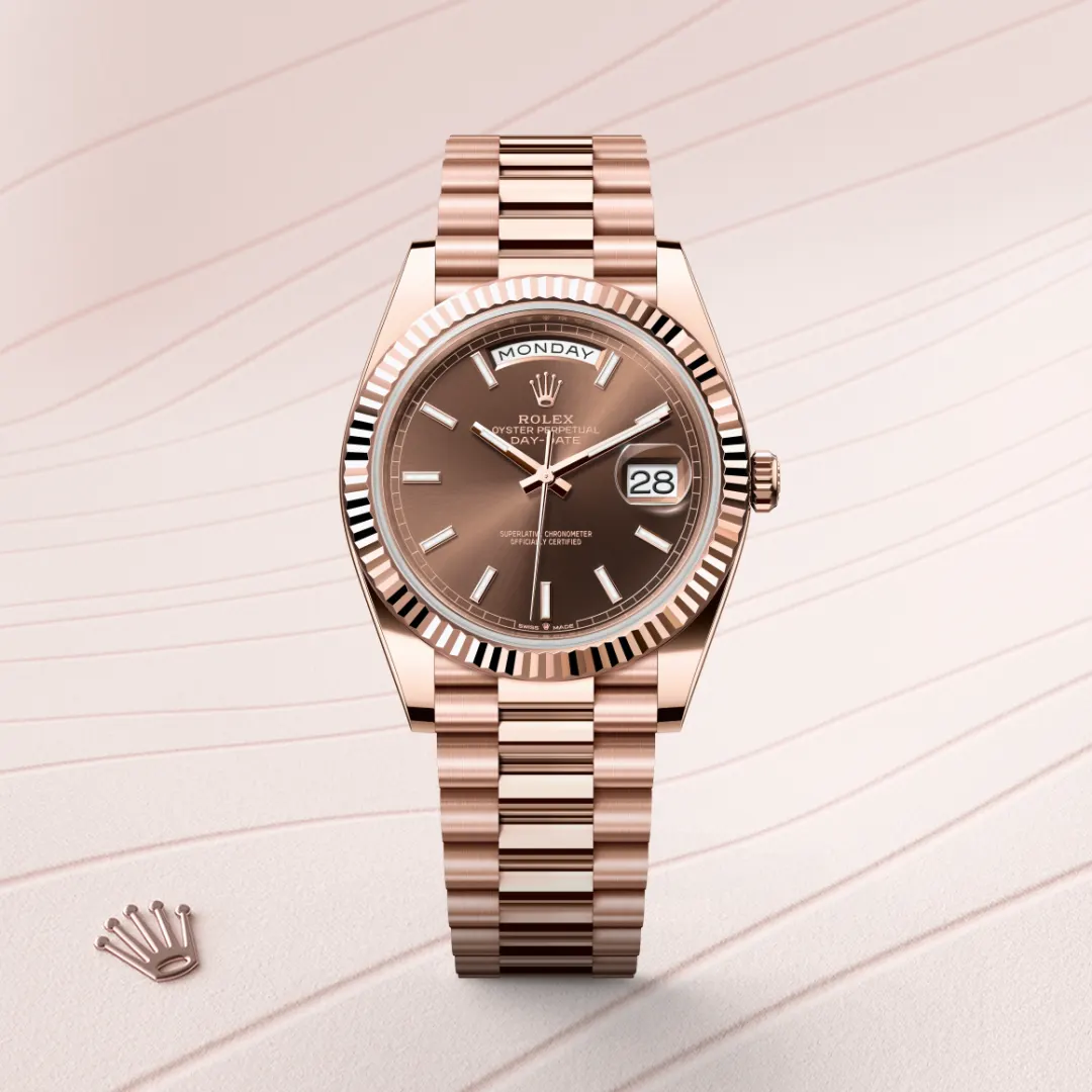 Rolex Day-Date 40 in 18 ct Everose gold M228235-0053 at Lassaussois