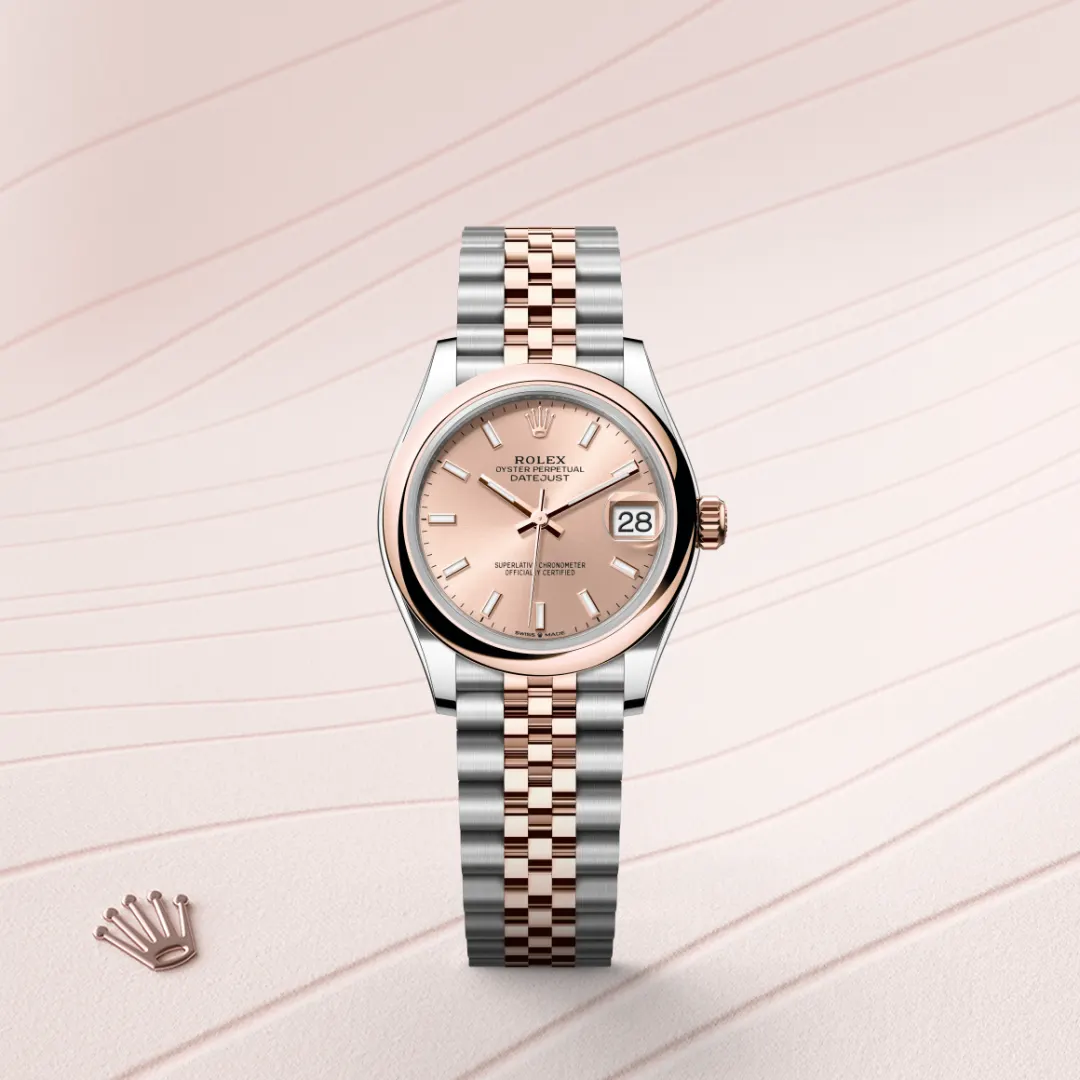 Rolex Datejust 31 en Rolesor Everose – combinaison d’acier Oystersteel et d’or Everose M278241-0010 chez Veron Roques
