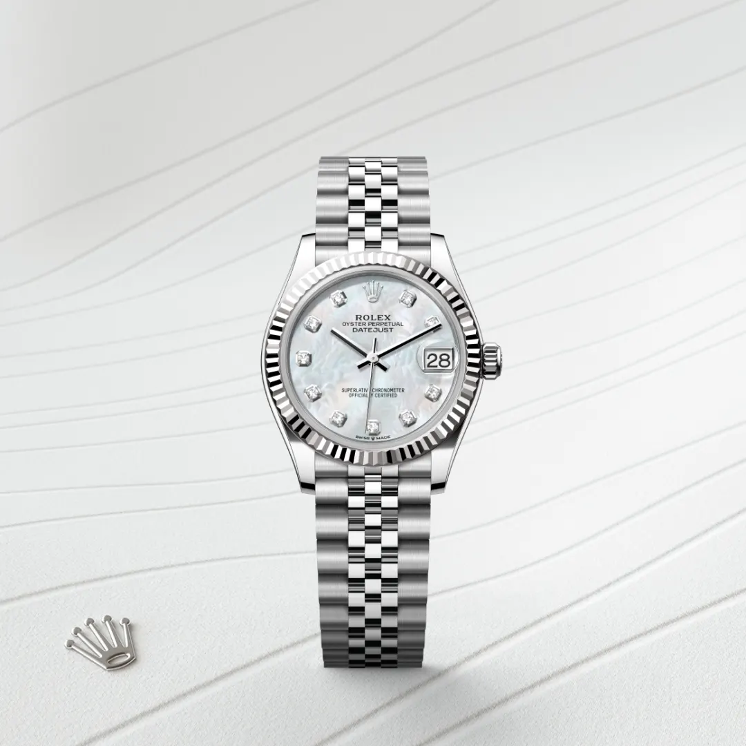 Rolex Datejust 31 en Rolesor gris – combinaison d’acier Oystersteel et d’or gris M278274-0006 chez Hardy