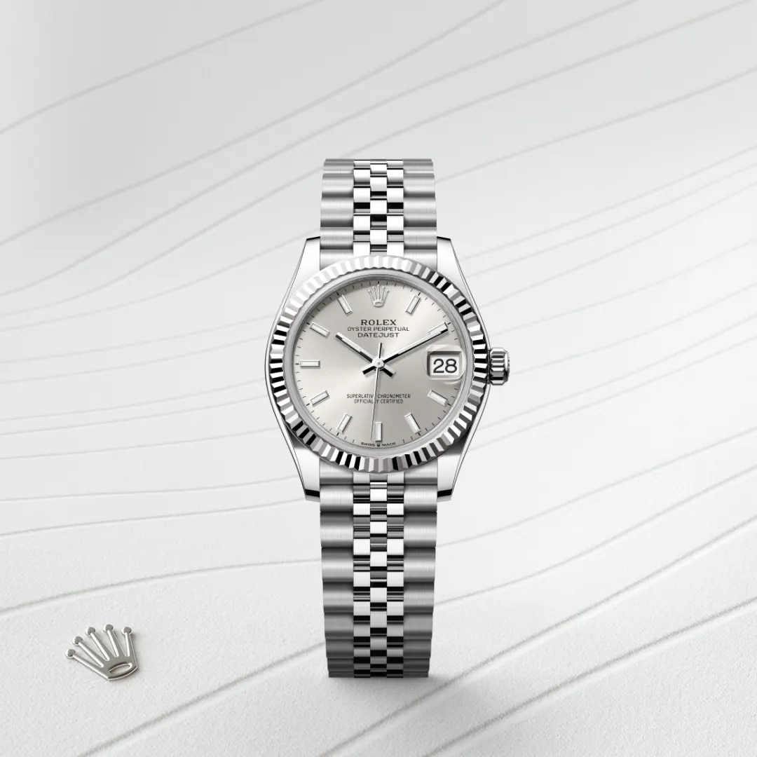 Rolex Datejust 31 en Rolesor gris – combinaison d’acier Oystersteel et d’or gris M278274-0012 chez Hardy