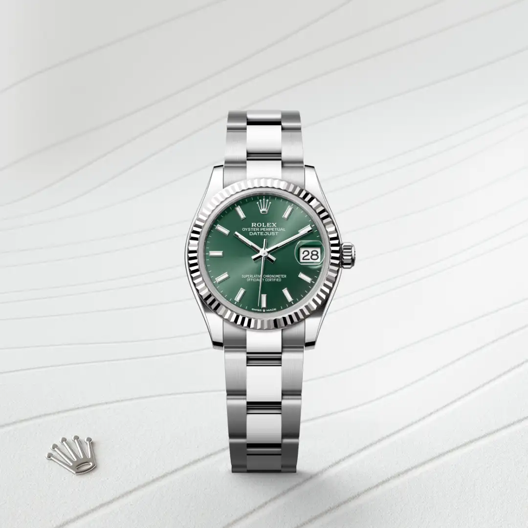 Rolex Datejust 31 in White Rolesor - combination of Oystersteel and white gold M278274-0017 at Shemer Jewellers