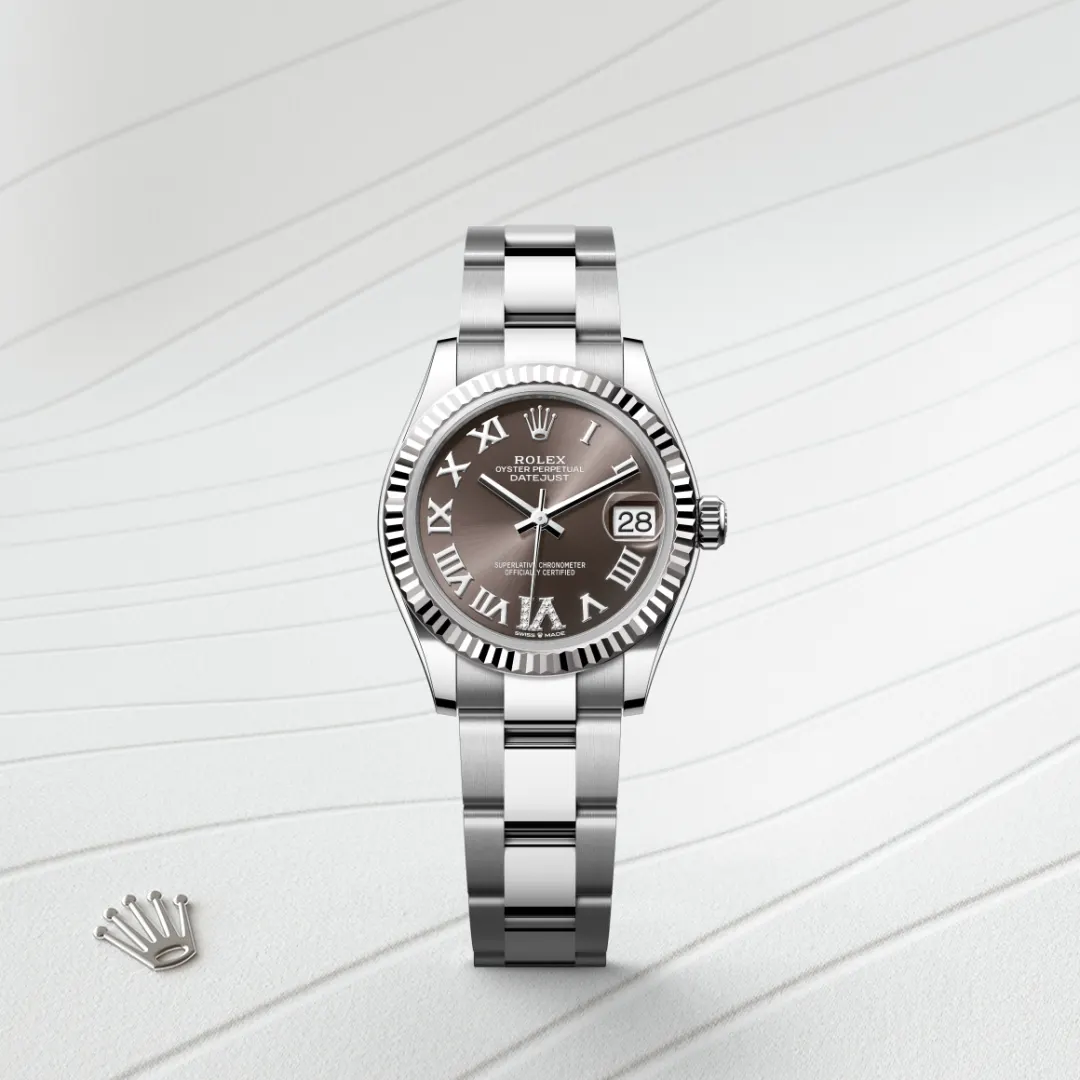 Rolex Datejust 31 en Rolesor gris – combinaison d’acier Oystersteel et d’or gris M278274-0027 chez Dubail