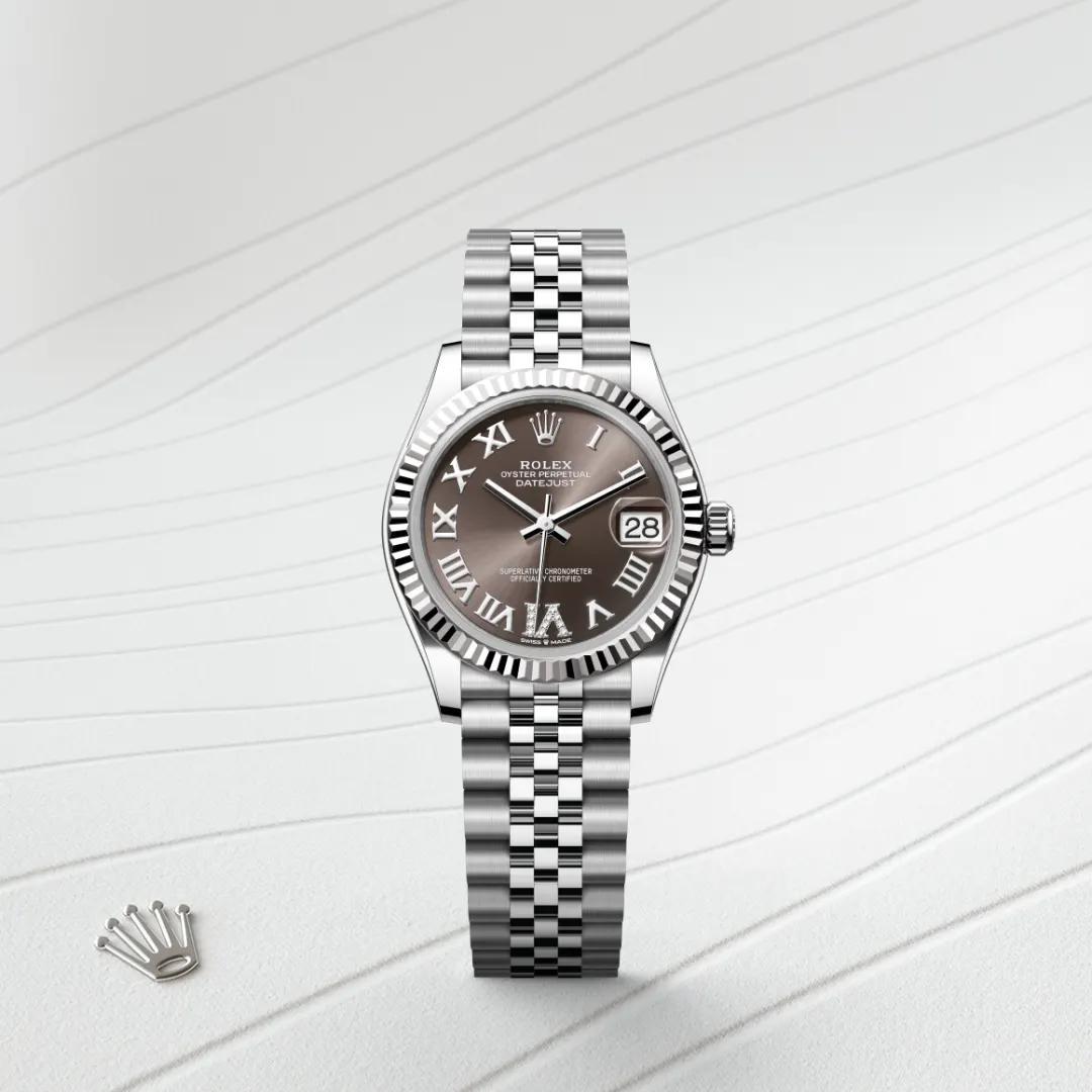 Rolex Datejust 31 en Rolesor gris – combinaison d’acier Oystersteel et d’or gris M278274-0028 chez Dubail