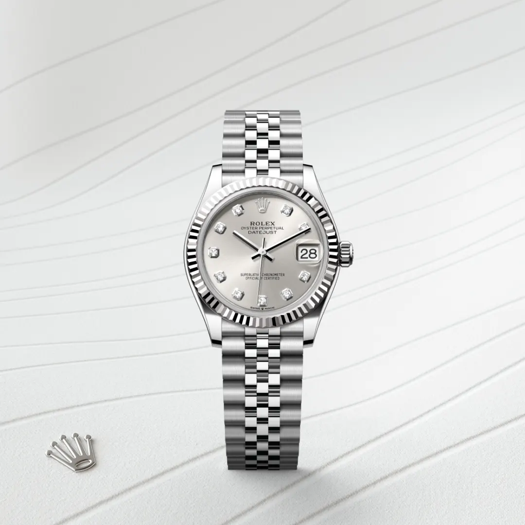 Rolex Datejust 31 en Rolesor gris – combinaison d’acier Oystersteel et d’or gris M278274-0030 chez Hardy
