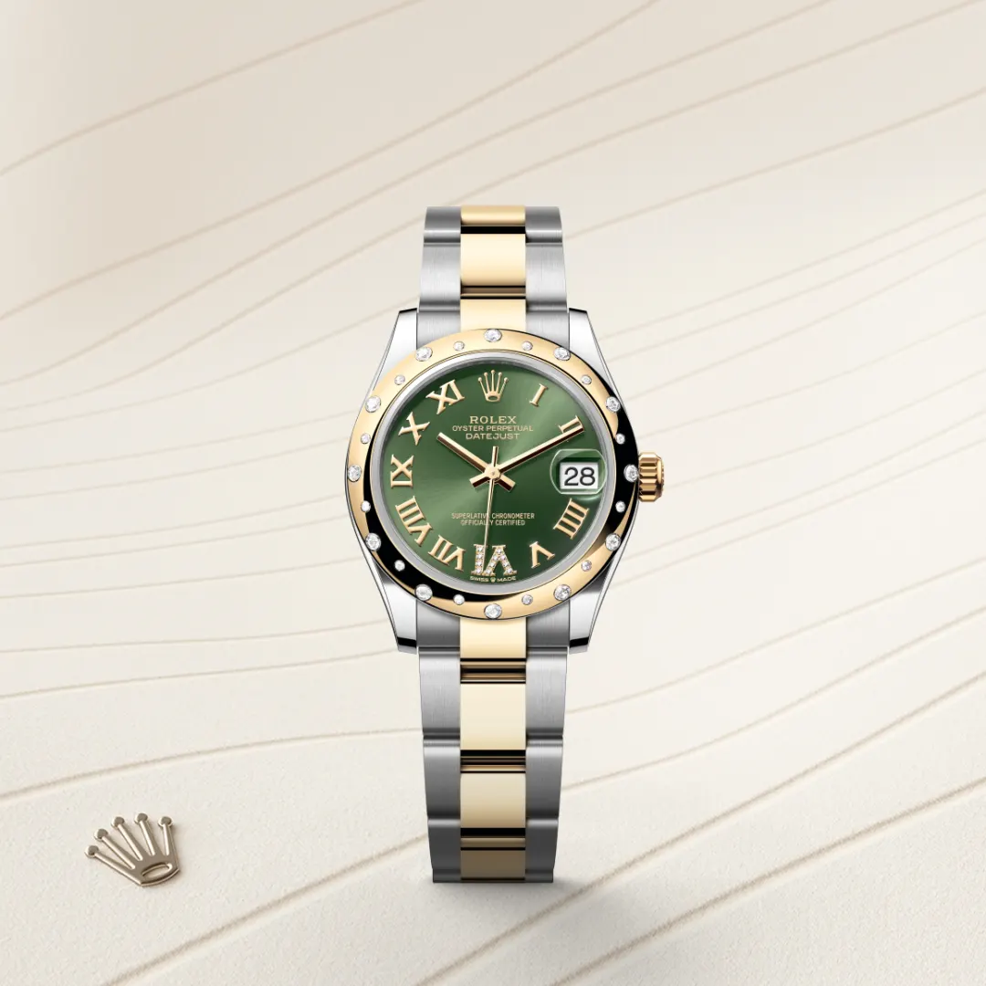 Rolex Datejust 31 en Rolesor jaune – combinaison d’acier Oystersteel et d’or jaune M278343RBR-0015 chez Bijouterie Mornier