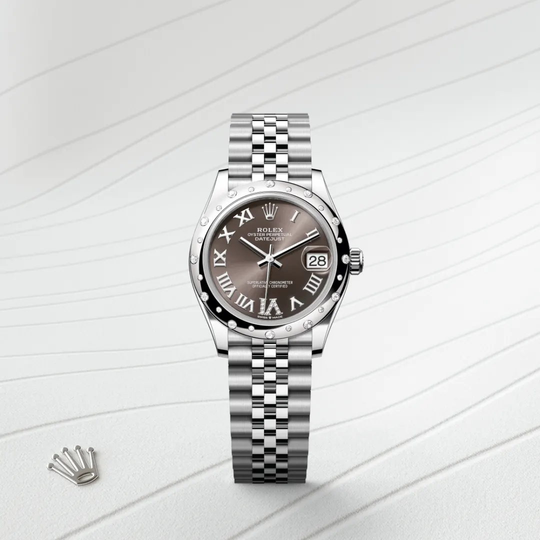 Rolex Datejust 31 in White Rolesor - combination of Oystersteel and white gold M278344RBR-0030 at Dubail