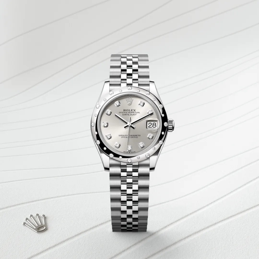 Rolex Datejust 31 en Rolesor gris – combinaison d’acier Oystersteel et d’or gris M278344RBR-0032 chez Dubail