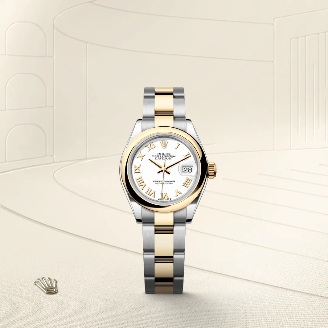 Rolex Lady-Datejust en Rolesor jaune – combinaison d’acier Oystersteel et d’or jaune M279163-0024 chez Veron Roques