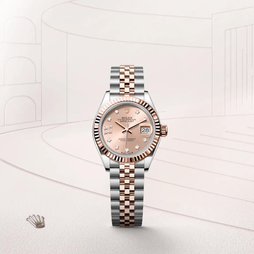 Rolex Lady-Datejust en Rolesor Everose – combinaison d’acier Oystersteel et d’or Everose M279171-0027 chez Hardy
