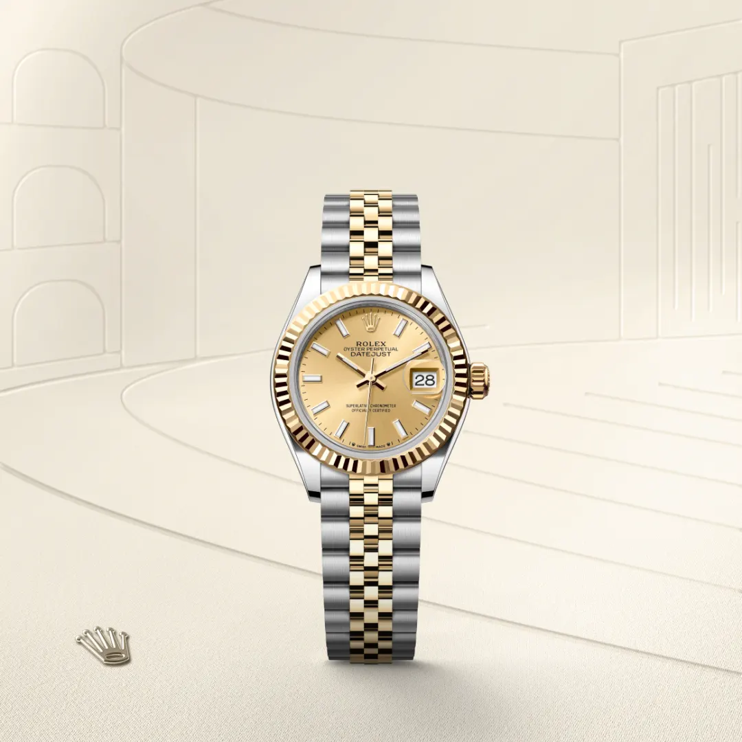 Rolex Lady-Datejust en Rolesor jaune – combinaison d’acier Oystersteel et d’or jaune M279173-0001 chez Bijouterie Mornier