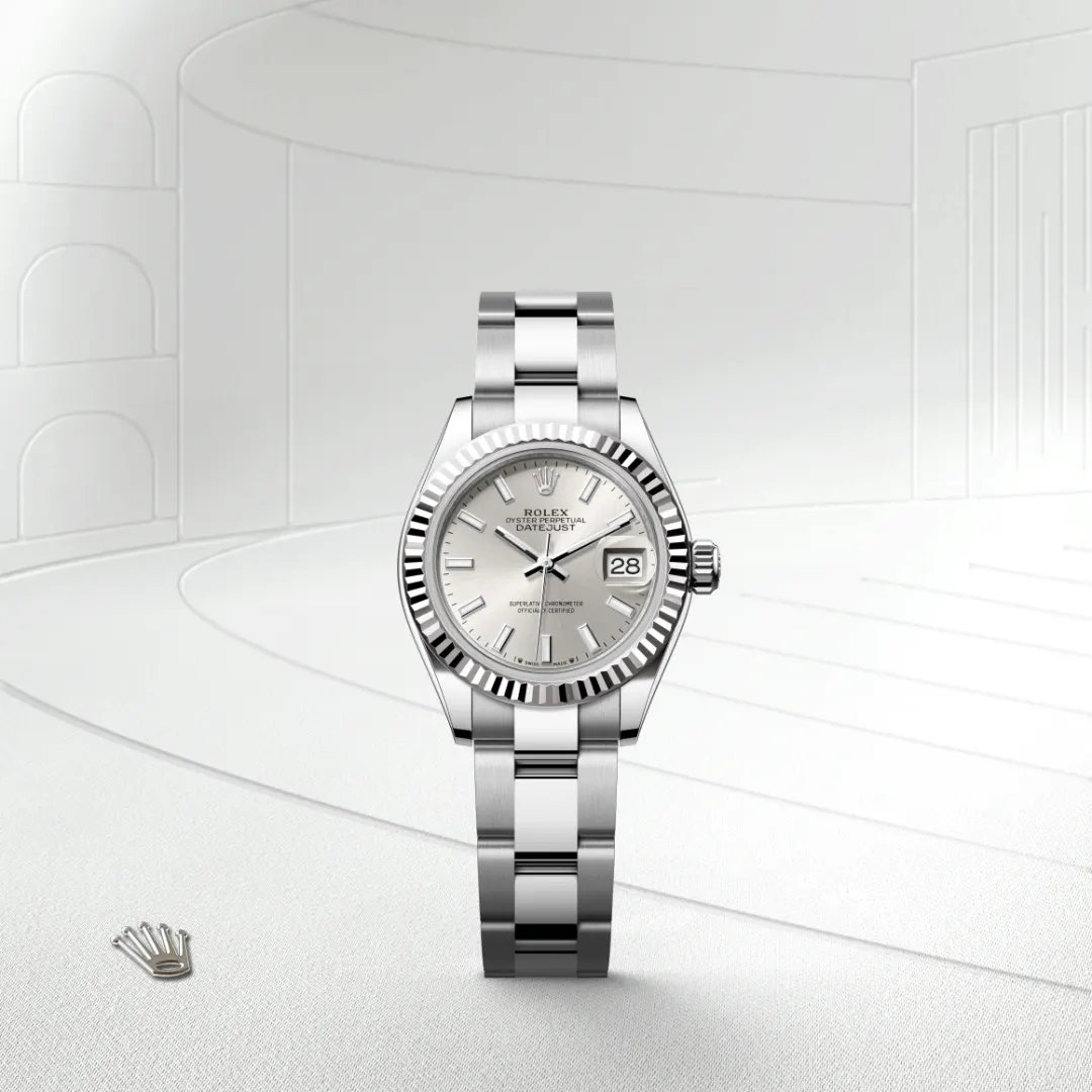 Rolex Lady-Datejust en Rolesor gris – combinaison d’acier Oystersteel et d’or gris M279174-0006 chez Bijouterie Mornier