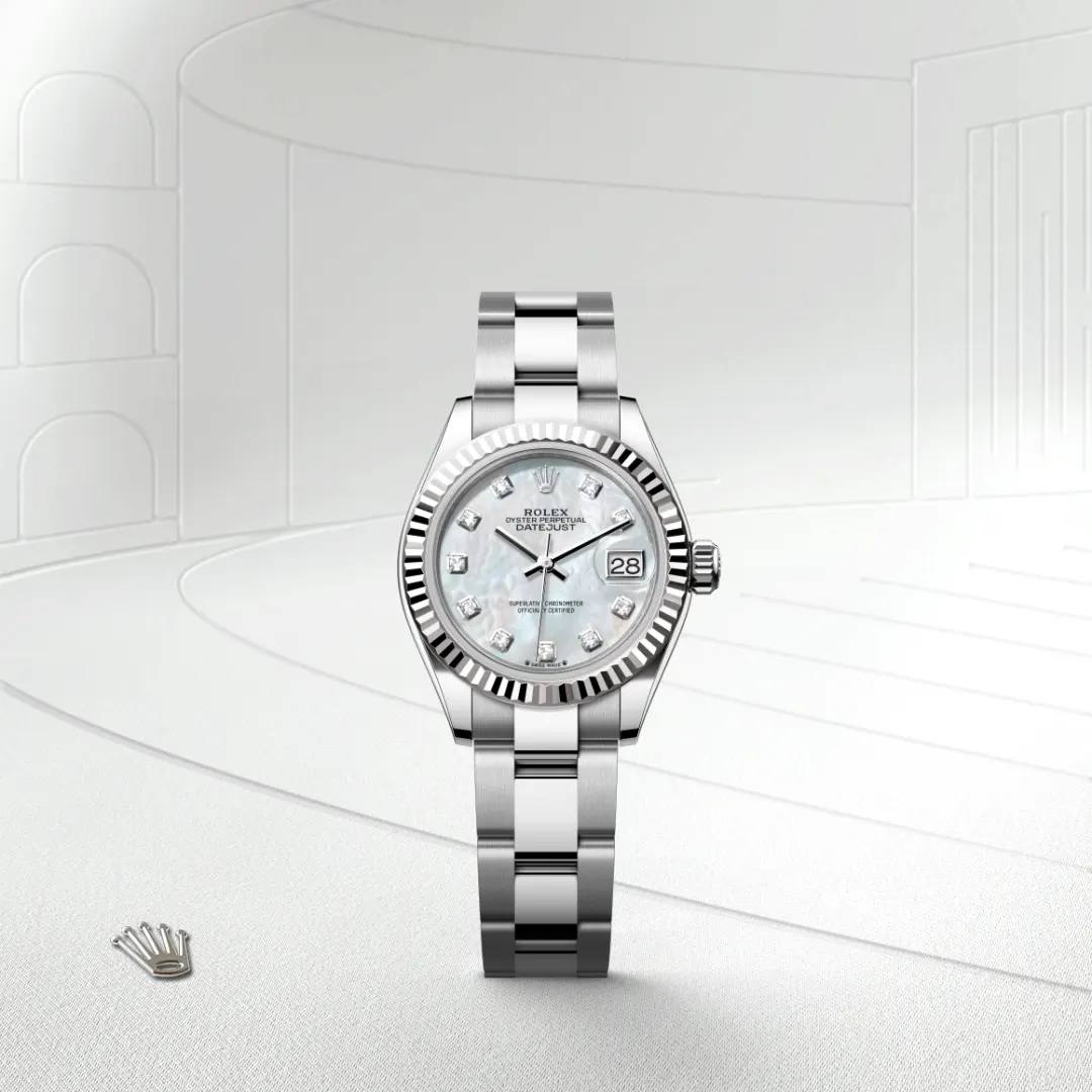 Rolex Lady-Datejust en Rolesor gris – combinaison d’acier Oystersteel et d’or gris M279174-0010 chez Bijouterie Mornier