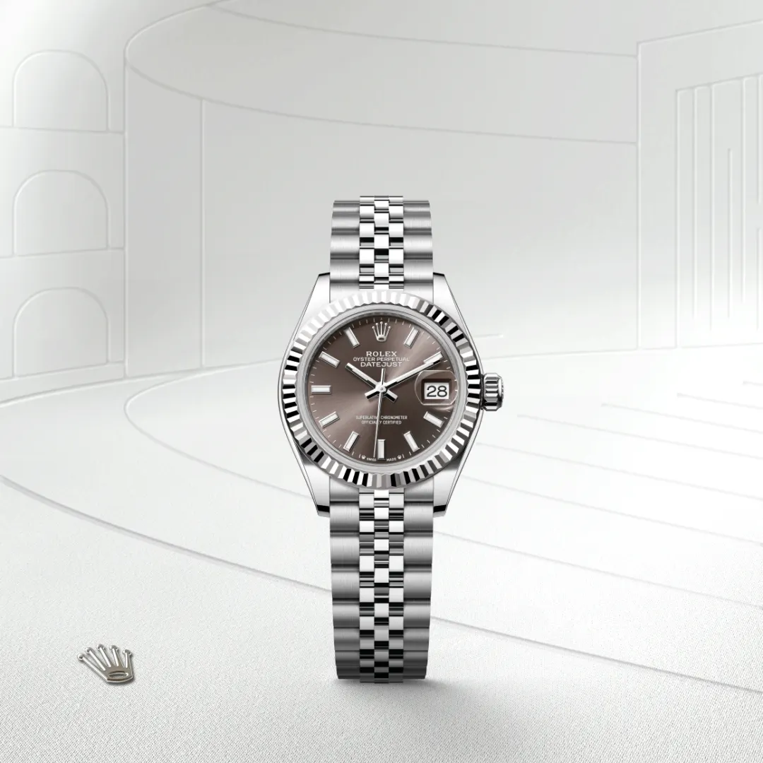 Rolex Lady-Datejust en Rolesor gris – combinaison d’acier Oystersteel et d’or gris M279174-0011 chez Lombard Joaillier