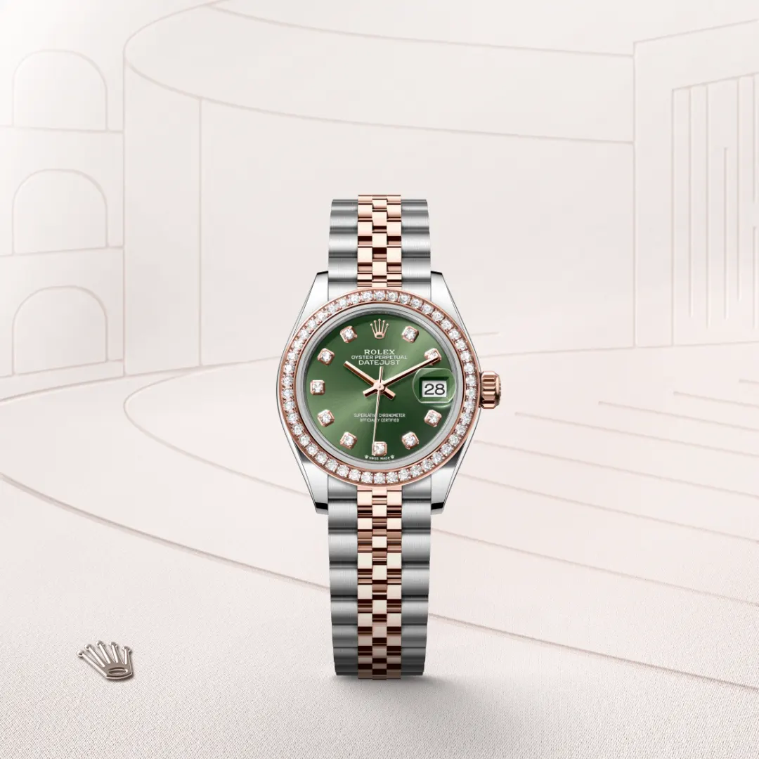 Rolex Lady-Datejust en Rolesor Everose – combinaison d’acier Oystersteel et d’or Everose M279381RBR-0007 chez Dorise Joaillier