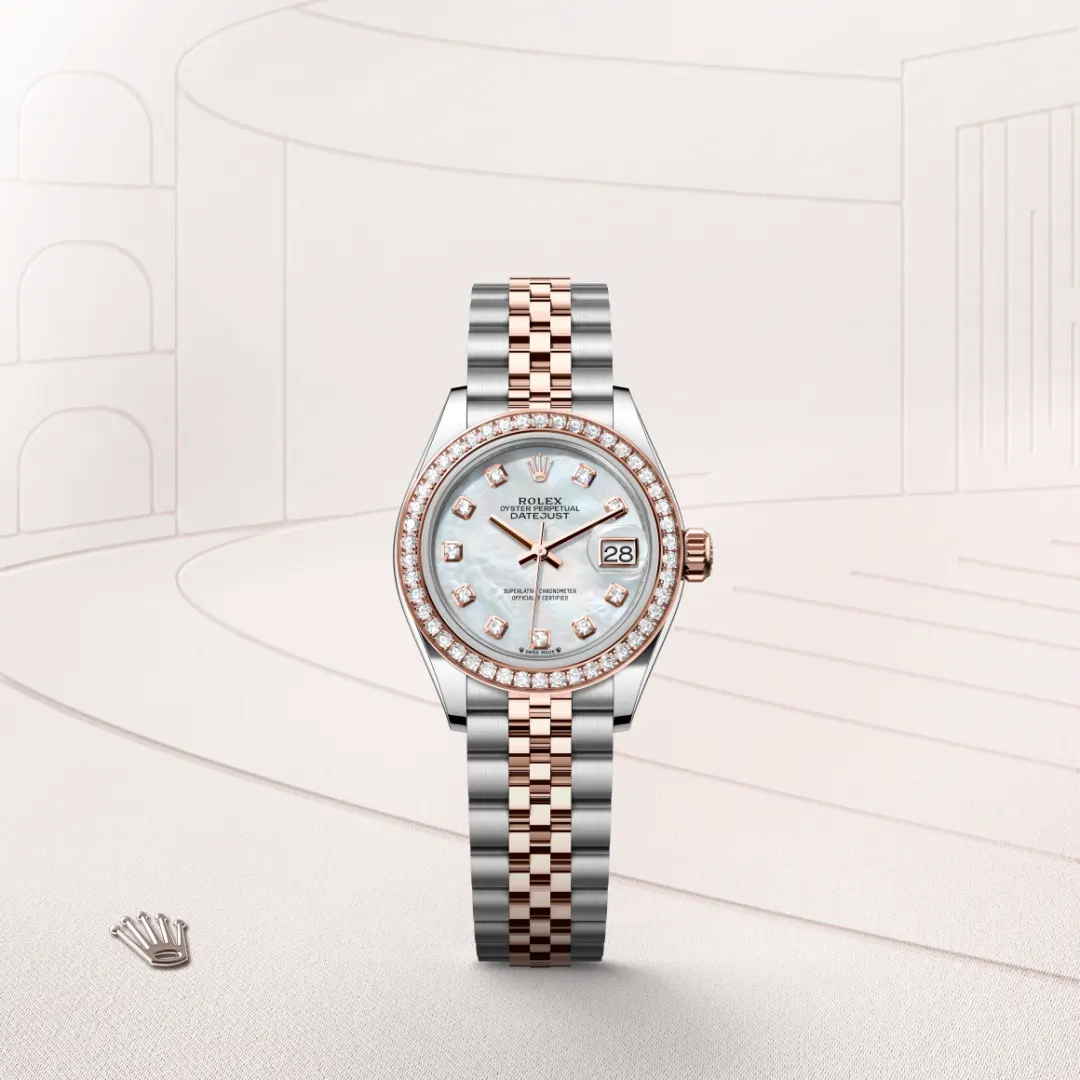 Rolex Lady-Datejust en Rolesor Everose – combinaison d’acier Oystersteel et d’or Everose M279381RBR-0013 chez Lombard Joaillier