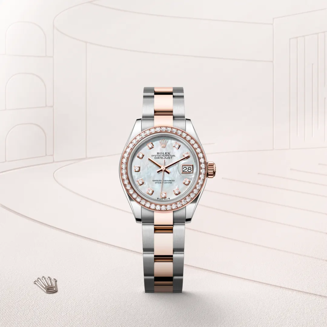 Rolex Lady-Datejust en Rolesor Everose – combinaison d’acier Oystersteel et d’or Everose M279381RBR-0014 chez Dubail