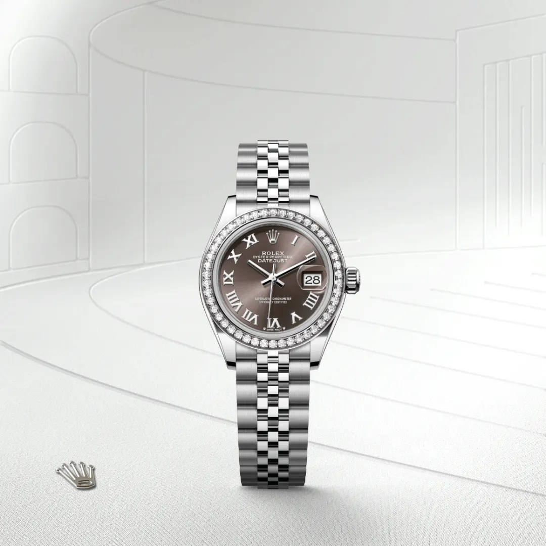 Rolex Lady-Datejust en Rolesor gris – combinaison d’acier Oystersteel et d’or gris M279384RBR-0015 chez Bijouterie Mornier